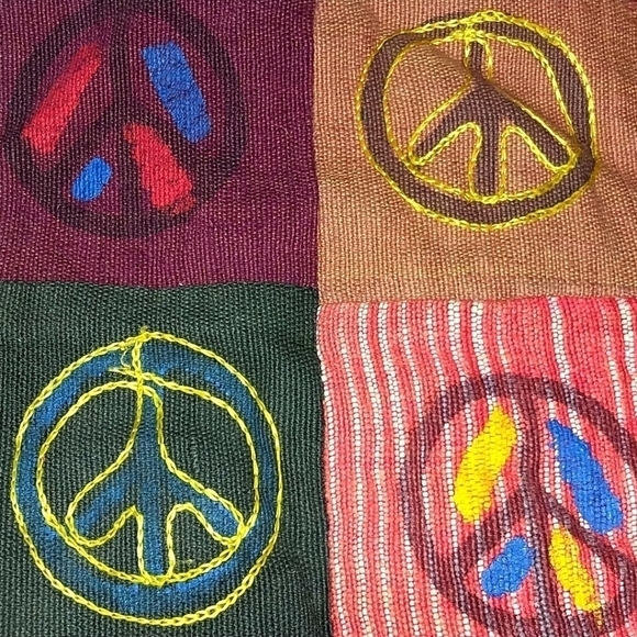 Bohemian Hipster Handbag Peace & Harmony Cotton Hippie Bag - Picture 3 of 4